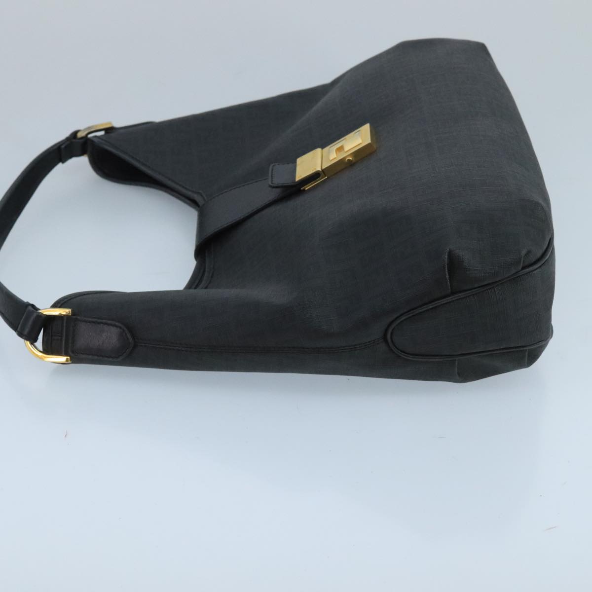 Fendi Zucchino Black Canvas Shoulder Bag ()