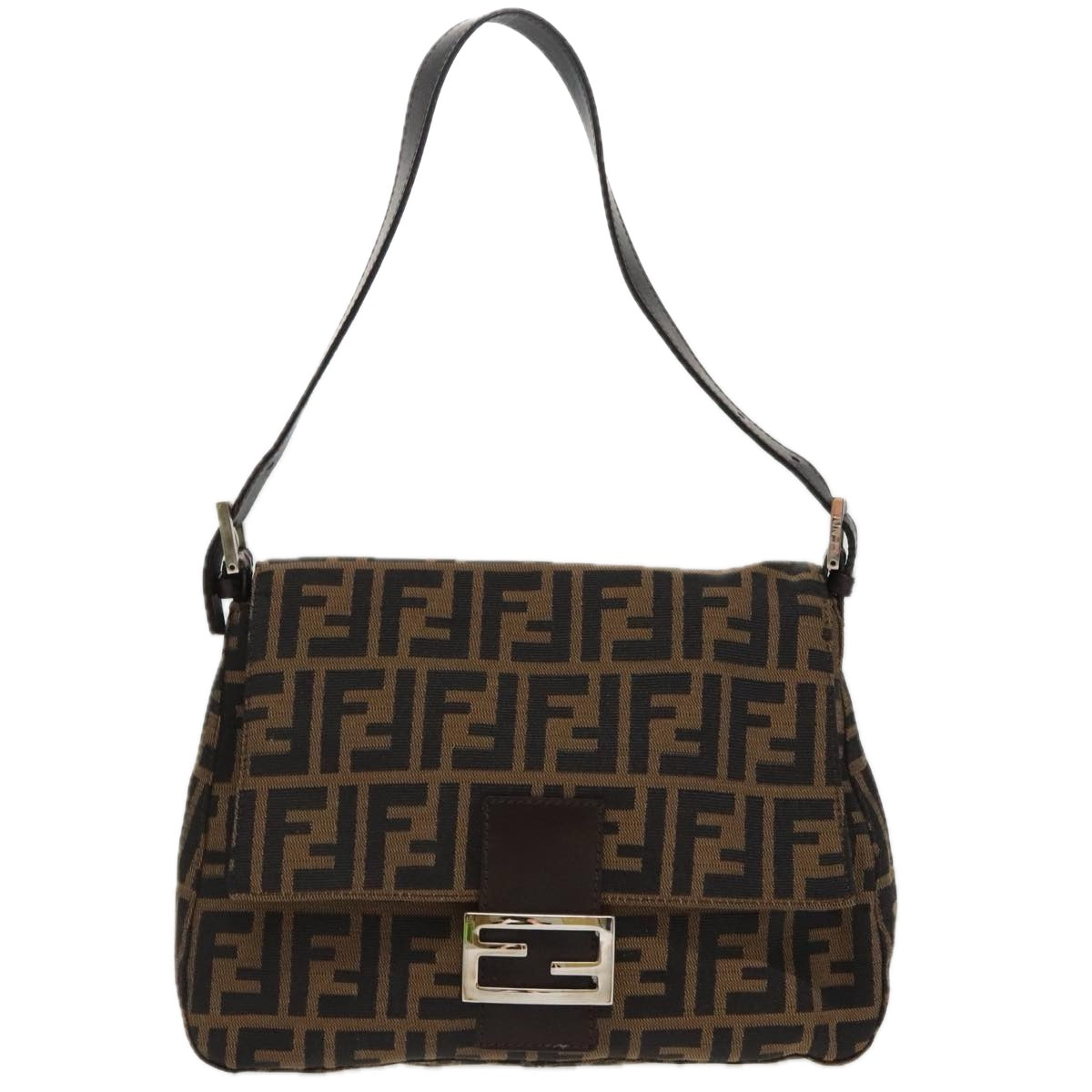Fendi Mamma Baguette Brown Canvas Shoulder Bag ()