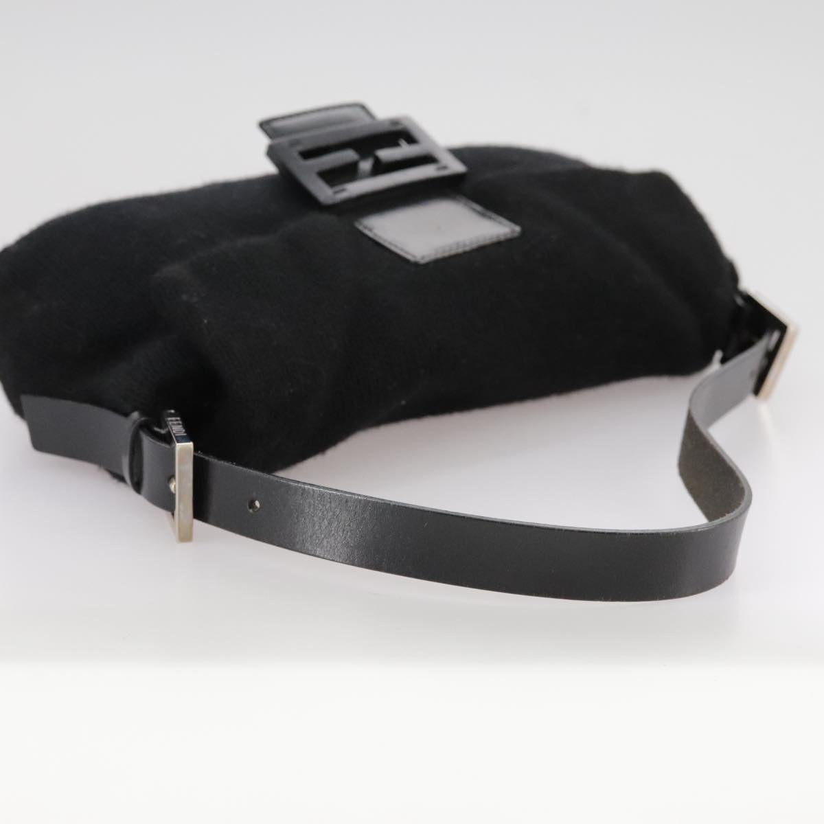 Fendi Mamma Baguette Black Wool Shoulder Bag ()