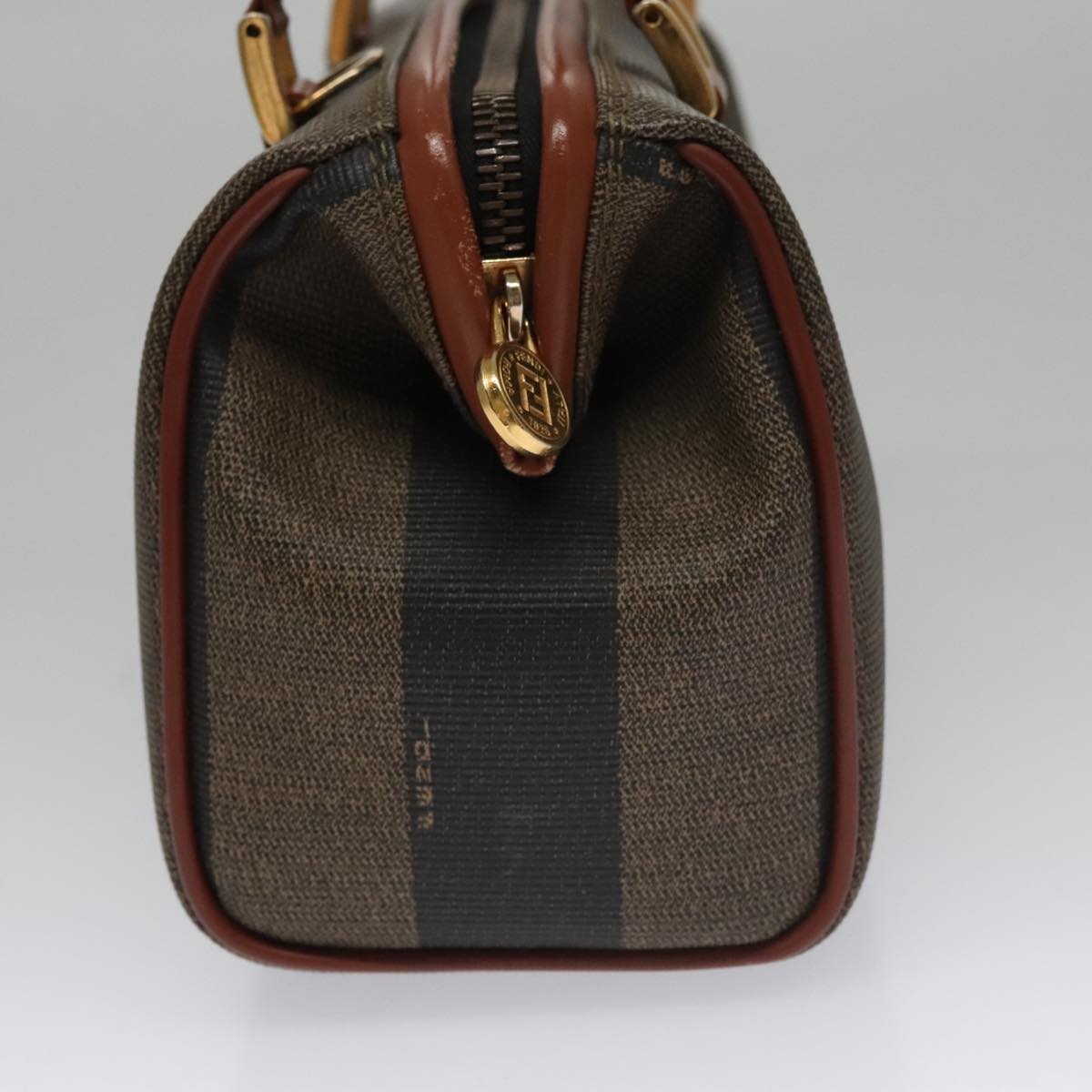 Fendi Pequin Brown Canvas Handbag ()
