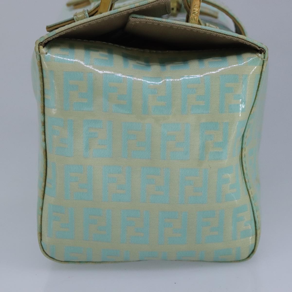 Fendi Zucca Green Patent Leather Handbag ()
