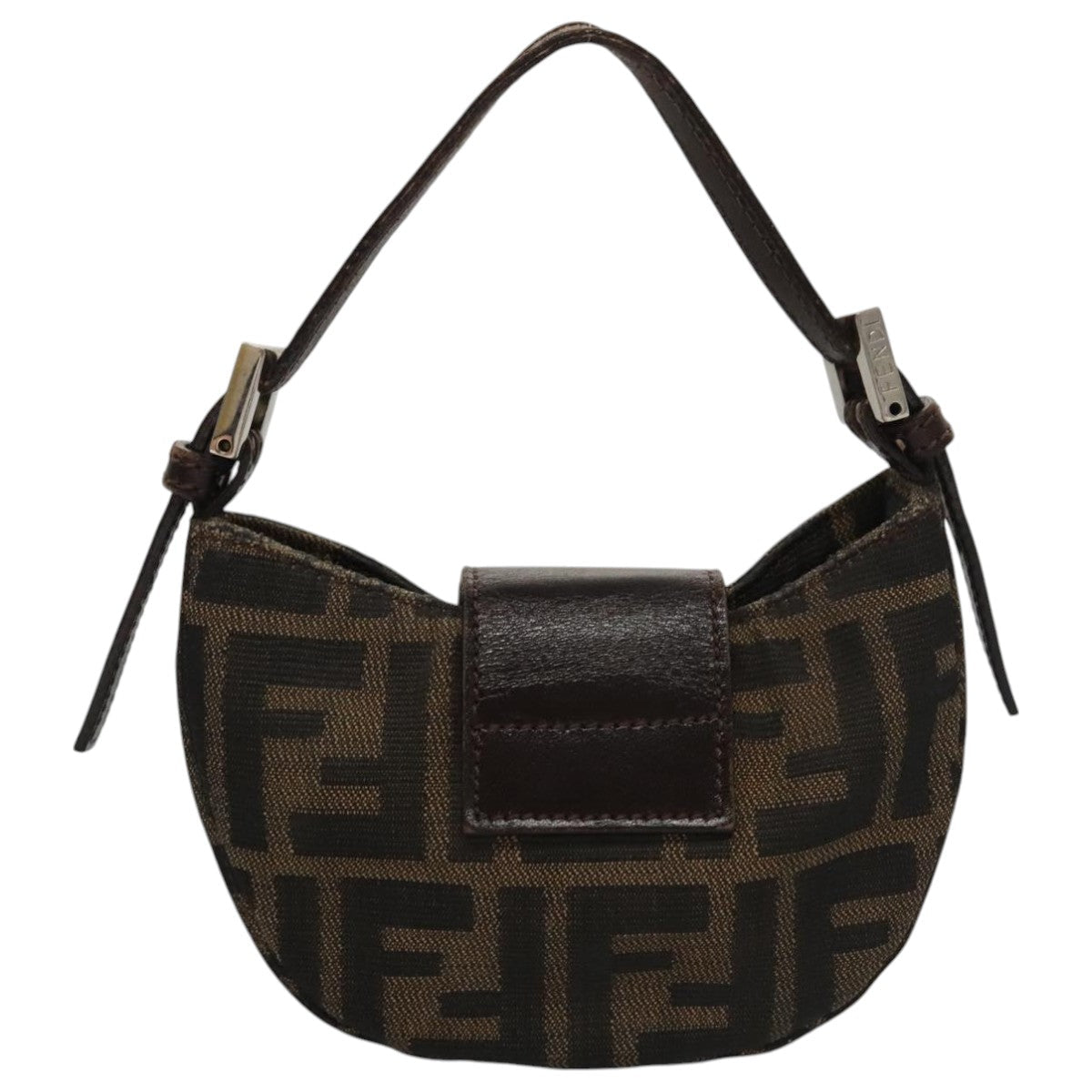 Fendi Croissant Petit Brown Canvas Handbag ()