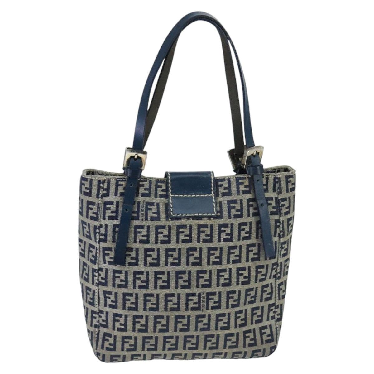 Fendi Zucchino Navy Canvas Handbag ()