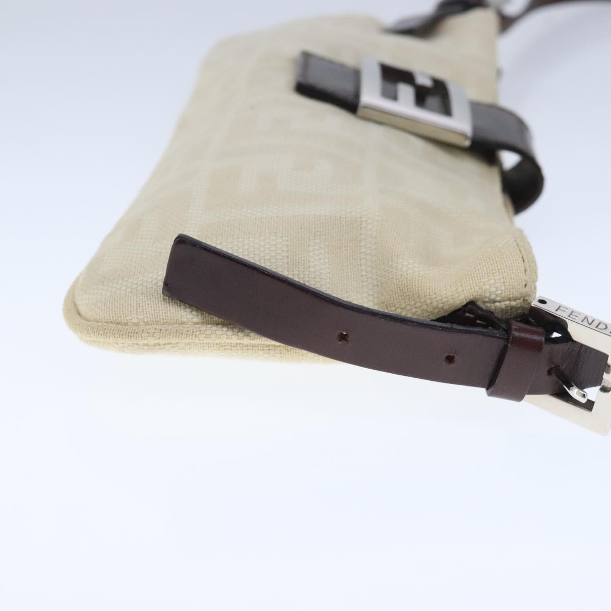 Fendi Baguette Beige Canvas Shoulder Bag ()