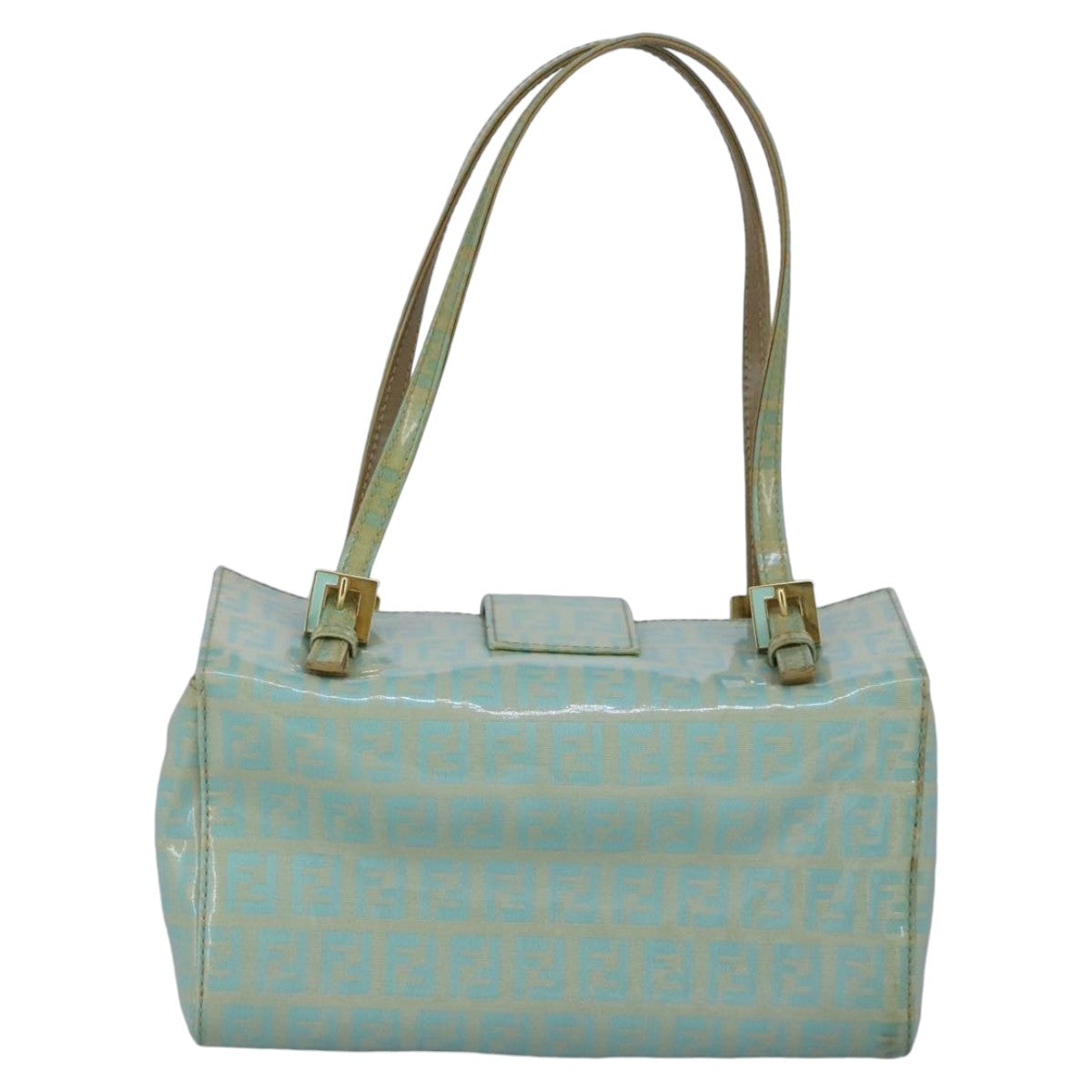 Fendi Zucca Green Patent Leather Handbag ()