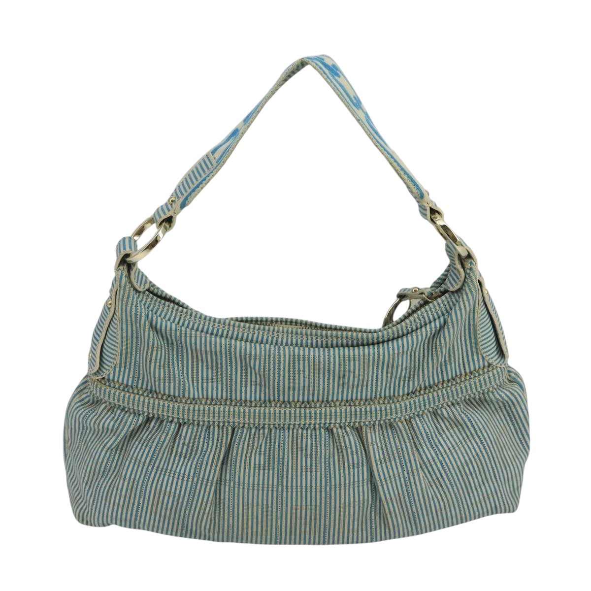 Fendi Zucca Blue Canvas Shoulder Bag ()