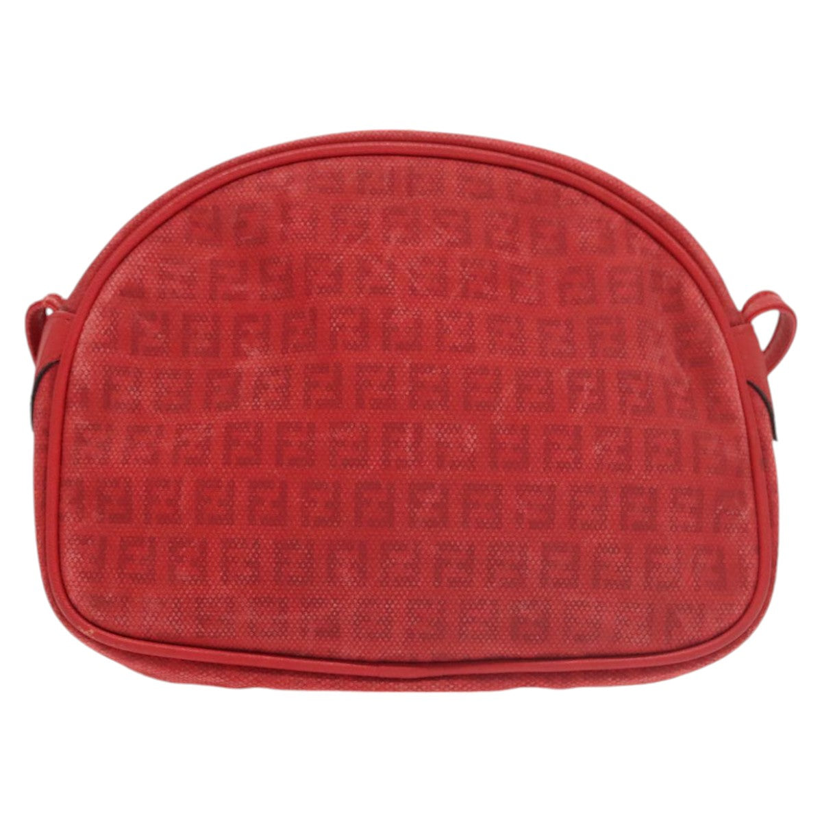 Fendi Zucchino Red Canvas Shoulder Bag ()