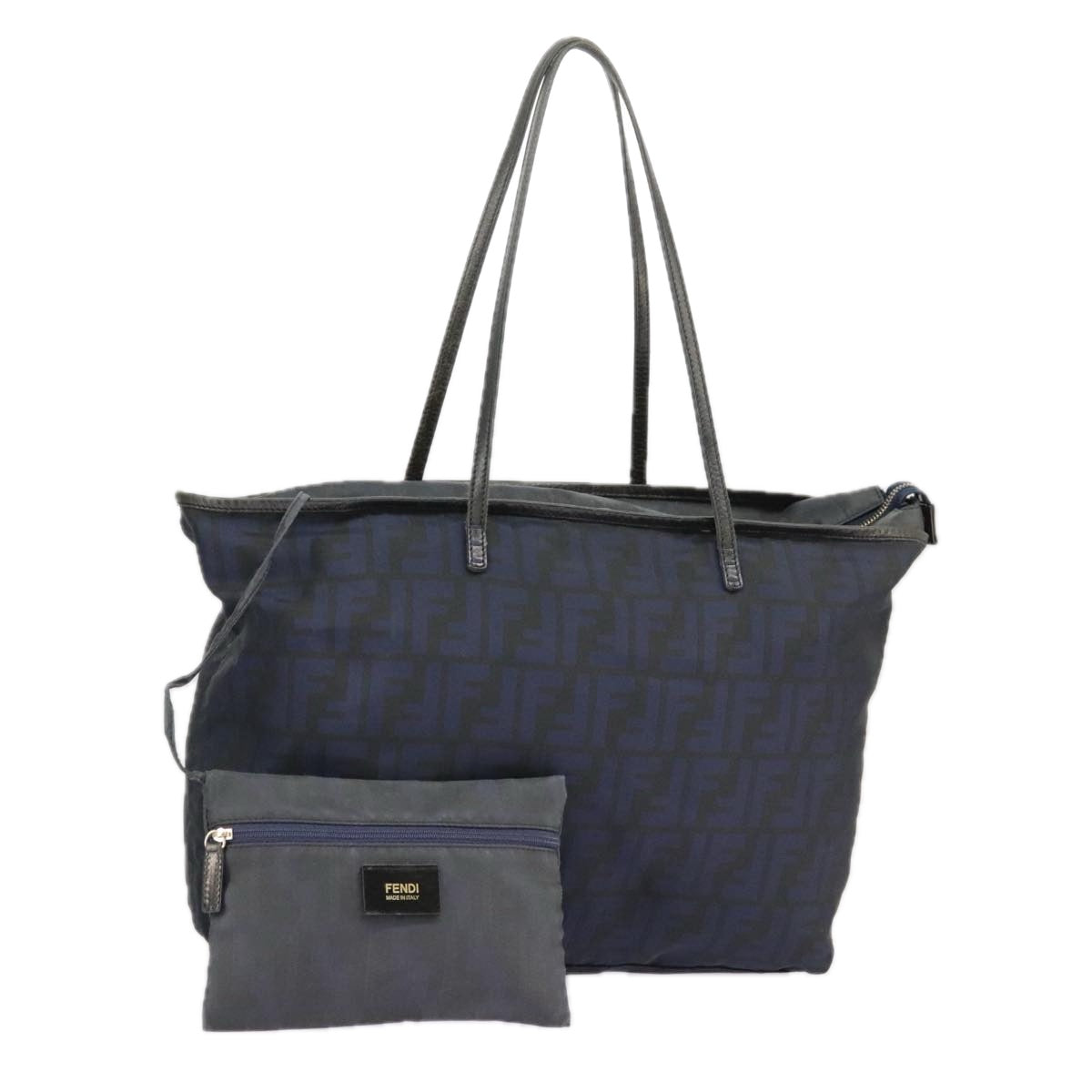 Fendi Navy Canvas Tote Bag ()