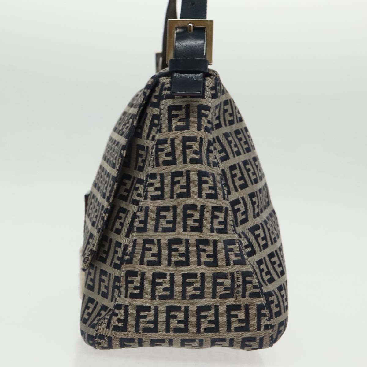 Fendi Mamma Baguette Navy Canvas Shoulder Bag ()