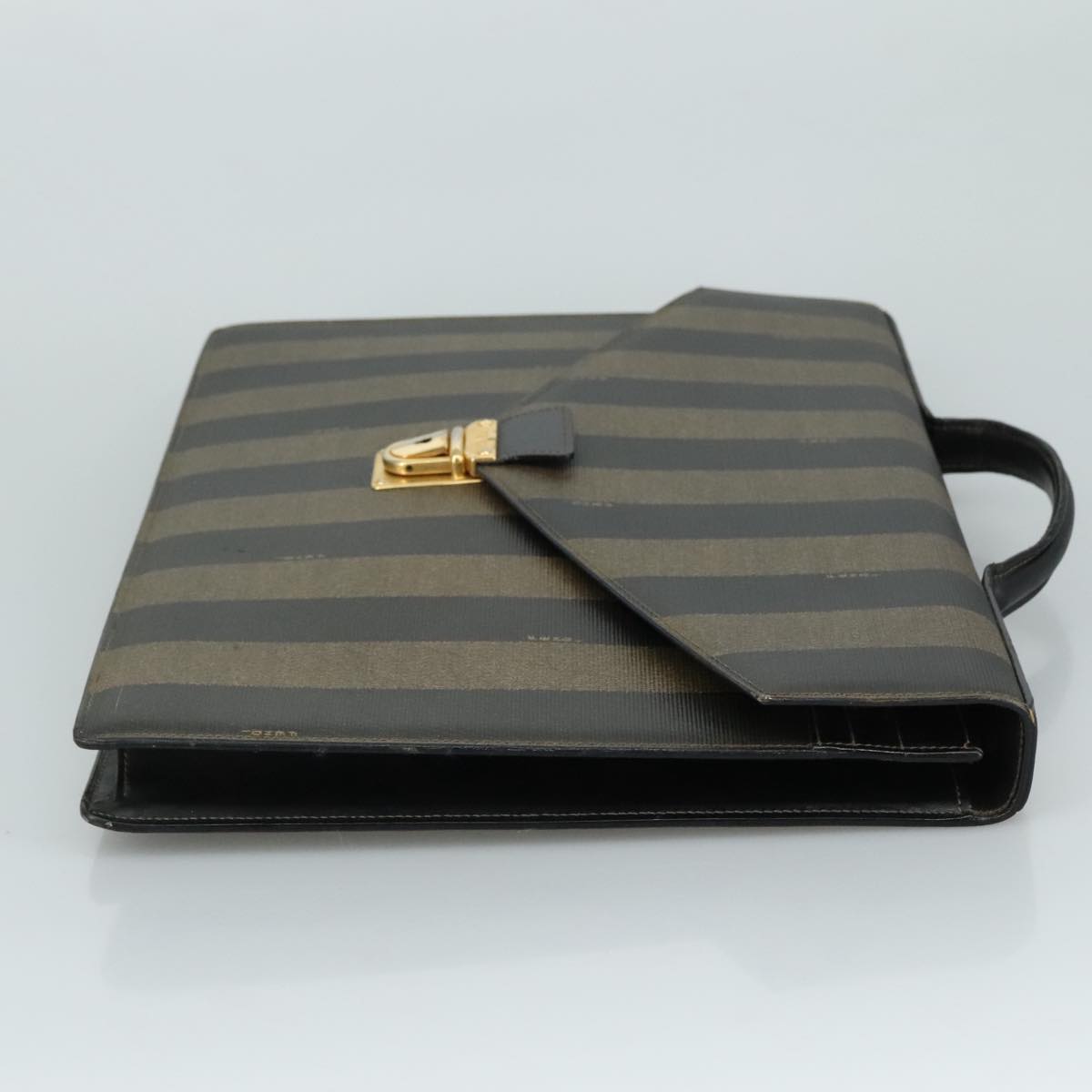Fendi Pecan Brown Canvas Briefcase Bag ()