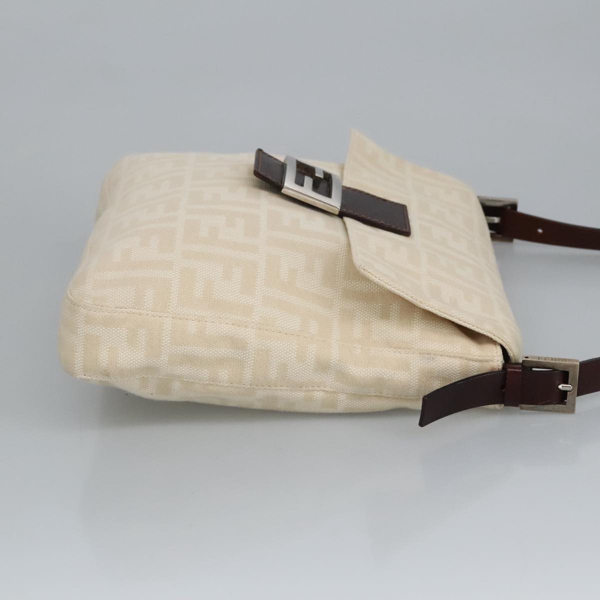 Fendi Zucchino Beige Canvas Shoulder Bag ()
