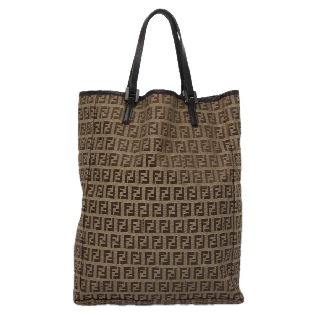 Fendi Zucchino Brown Canvas Handbag ()