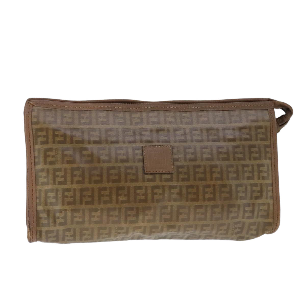 Fendi Zucchino Brown Canvas Clutch Bag ()