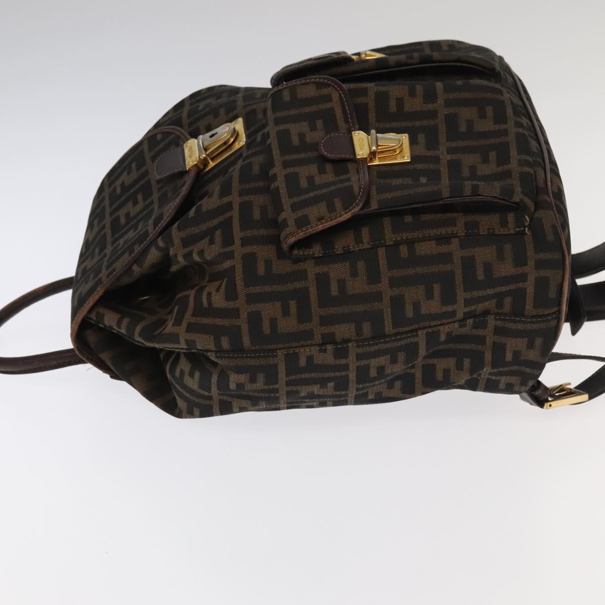 Fendi Zucca Brown Canvas Backpack Bag ()