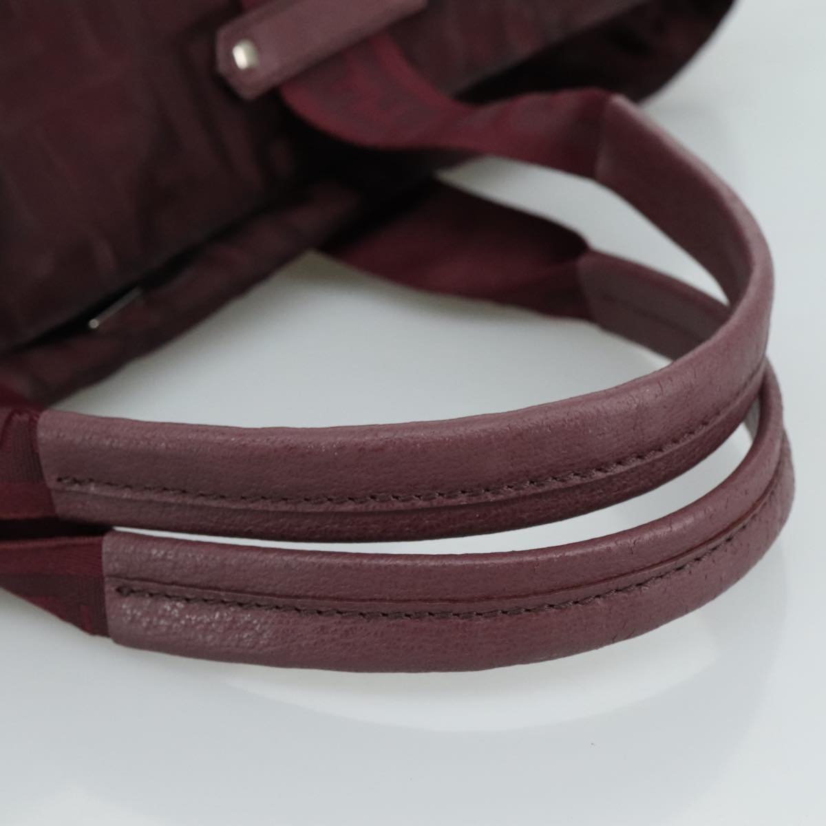 Fendi Zucca Burgundy Canvas Tote Bag ()