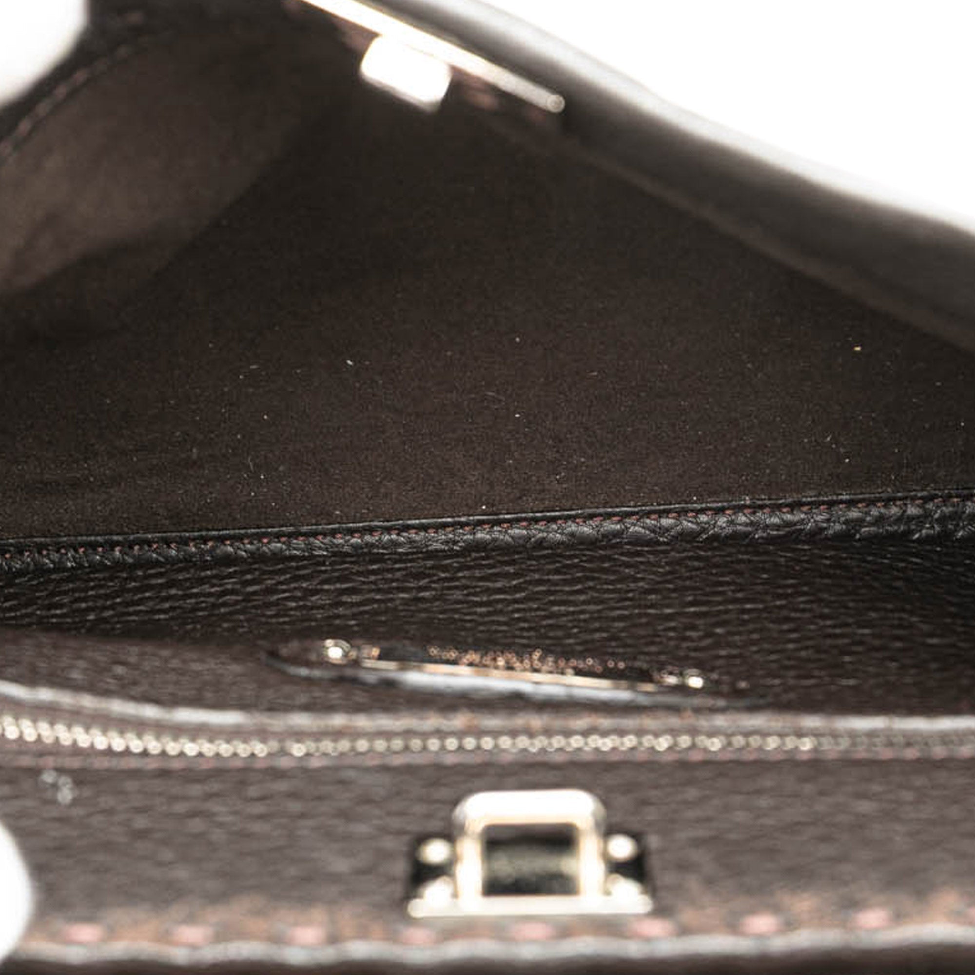 Brown Fendi Mini Calfskin Romano Selleria Peekaboo Iconic Fit Satchel