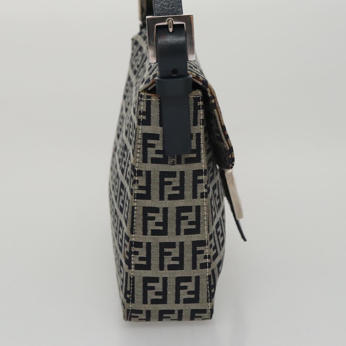 Fendi Mamma Baguette Navy Canvas Shoulder Bag ()