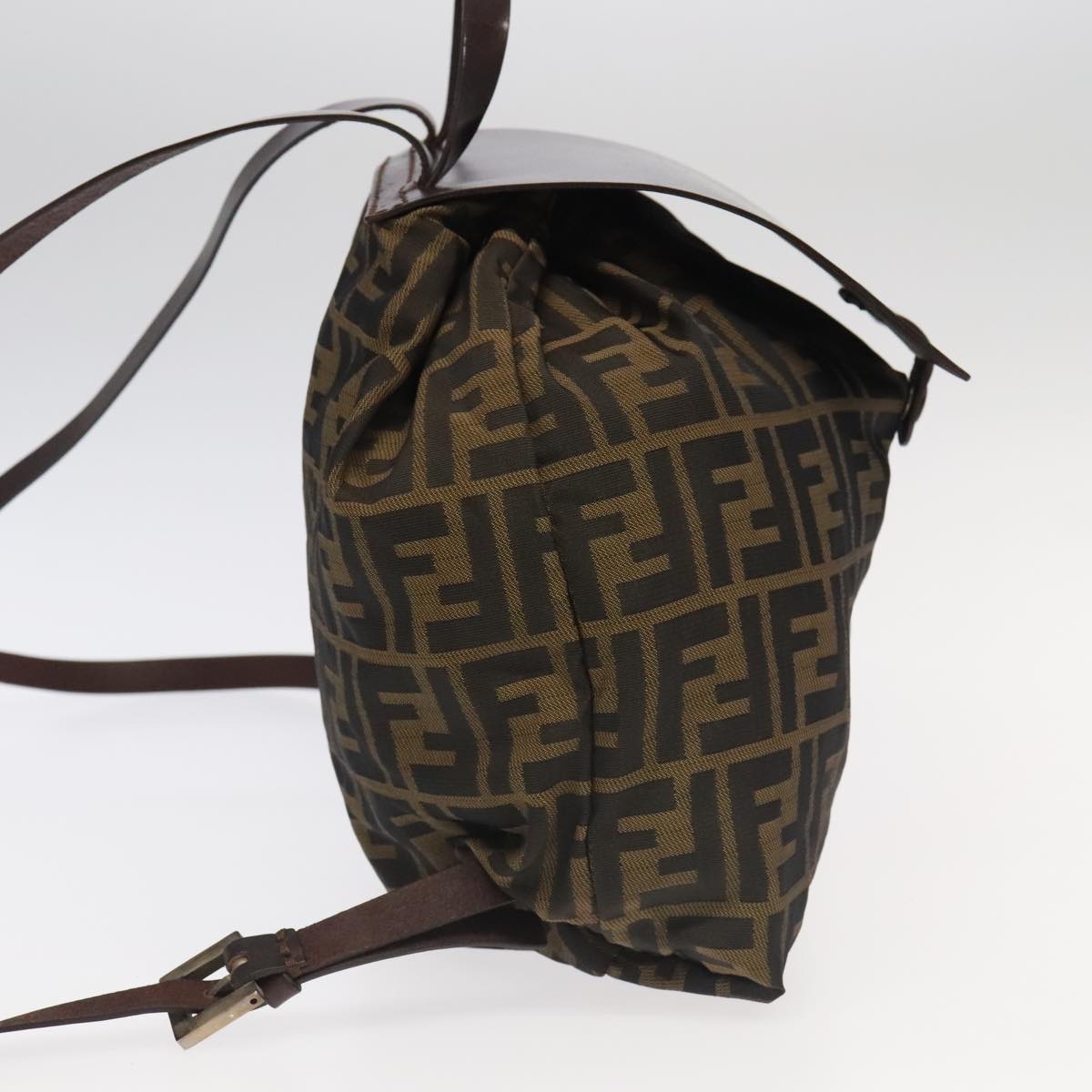 Fendi Brown Canvas Backpack Bag ()