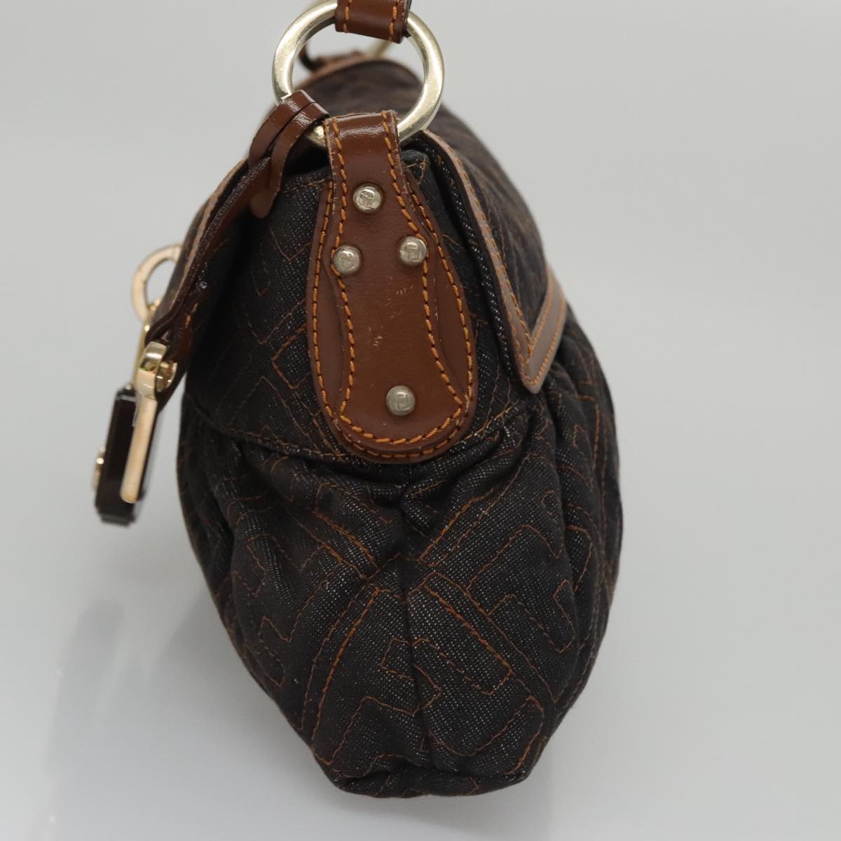 Fendi Baguette Brown Canvas Shoulder Bag ()