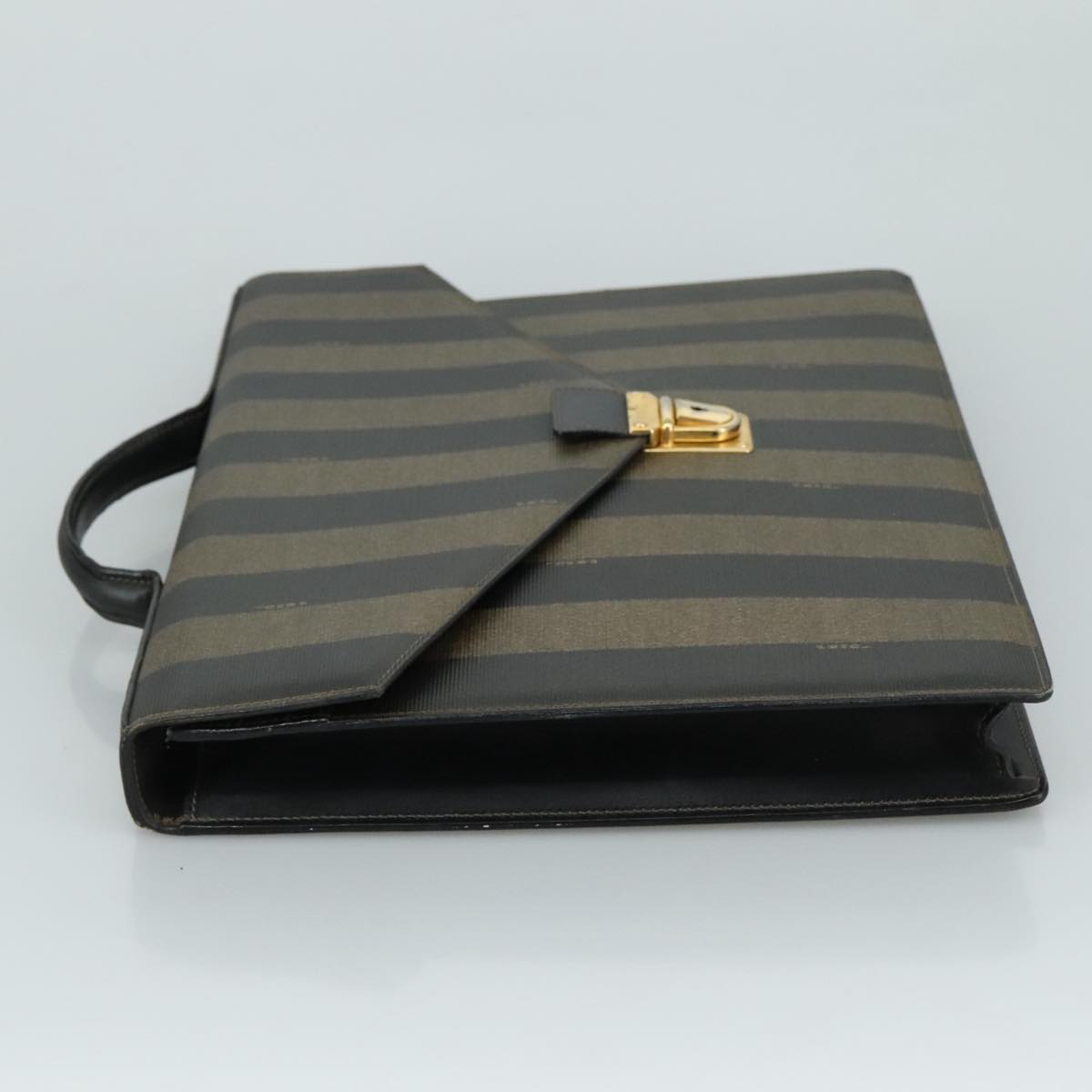 Fendi Pecan Brown Canvas Briefcase Bag ()