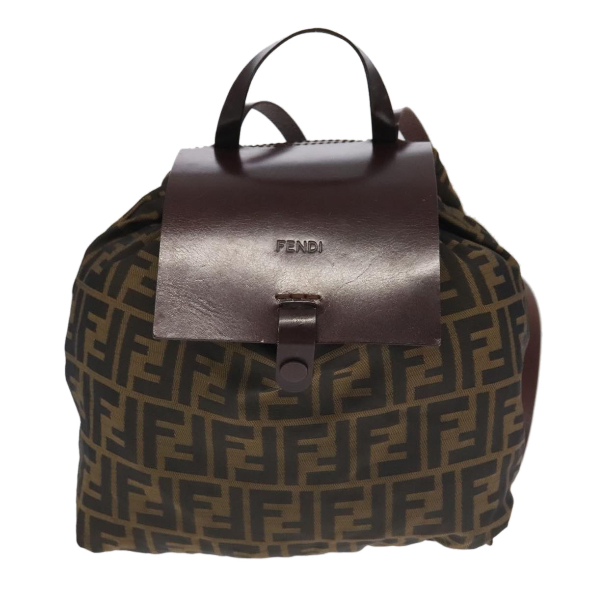 Fendi Brown Canvas Backpack Bag ()