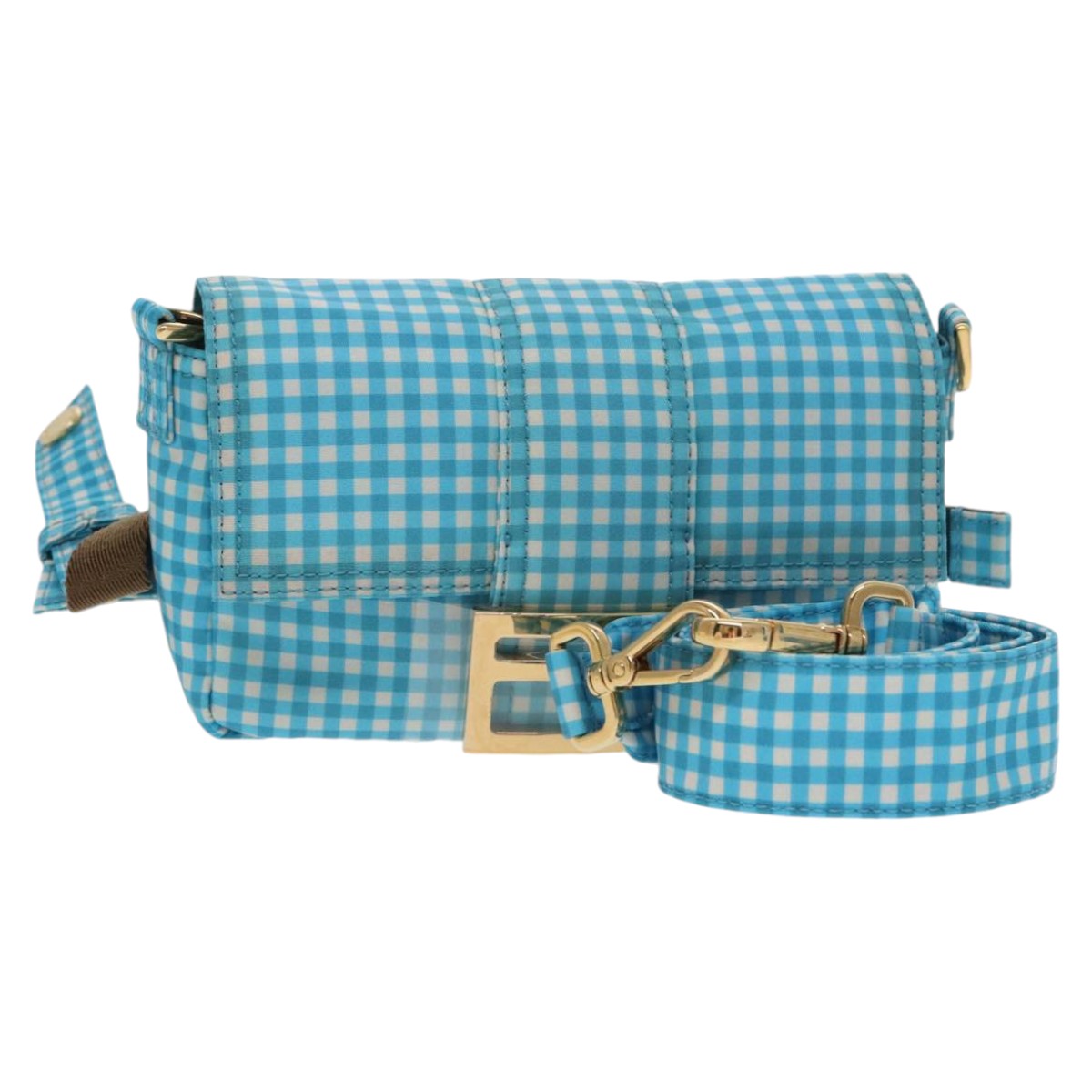 Fendi Baguette Blue Synthetic Shoulder Bag ()