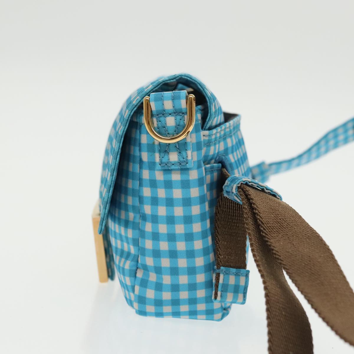 Fendi Baguette Blue Synthetic Shoulder Bag ()