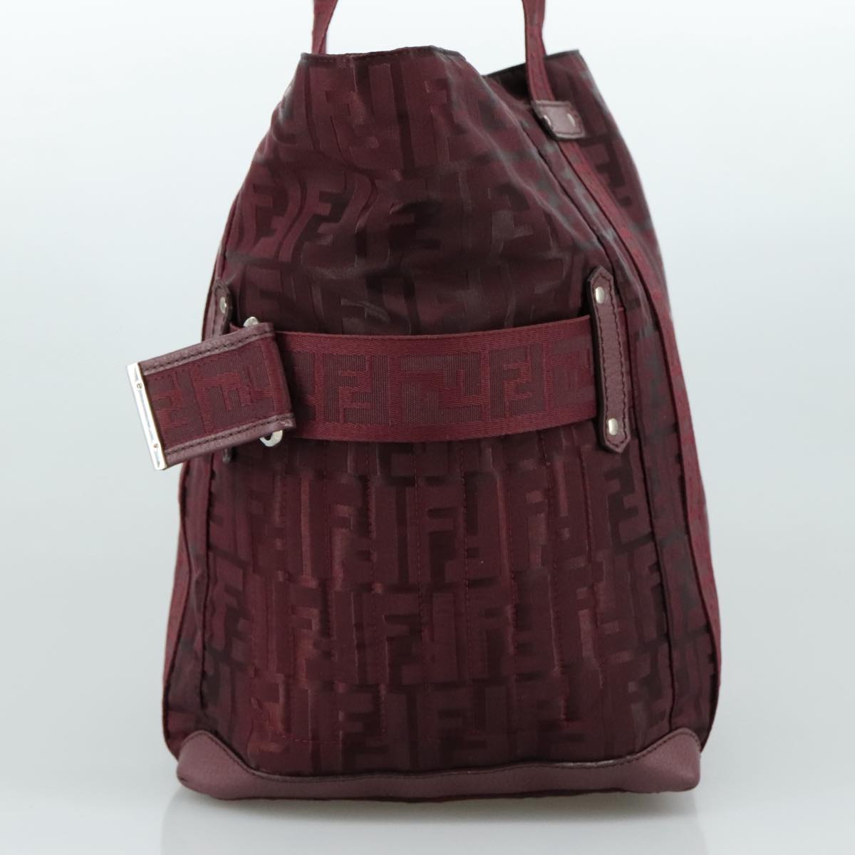 Fendi Zucca Burgundy Canvas Tote Bag ()