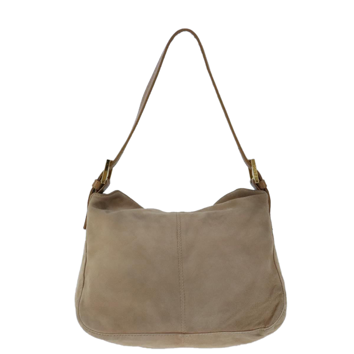 Fendi Mamma Baguette Beige Suede Shoulder Bag ()