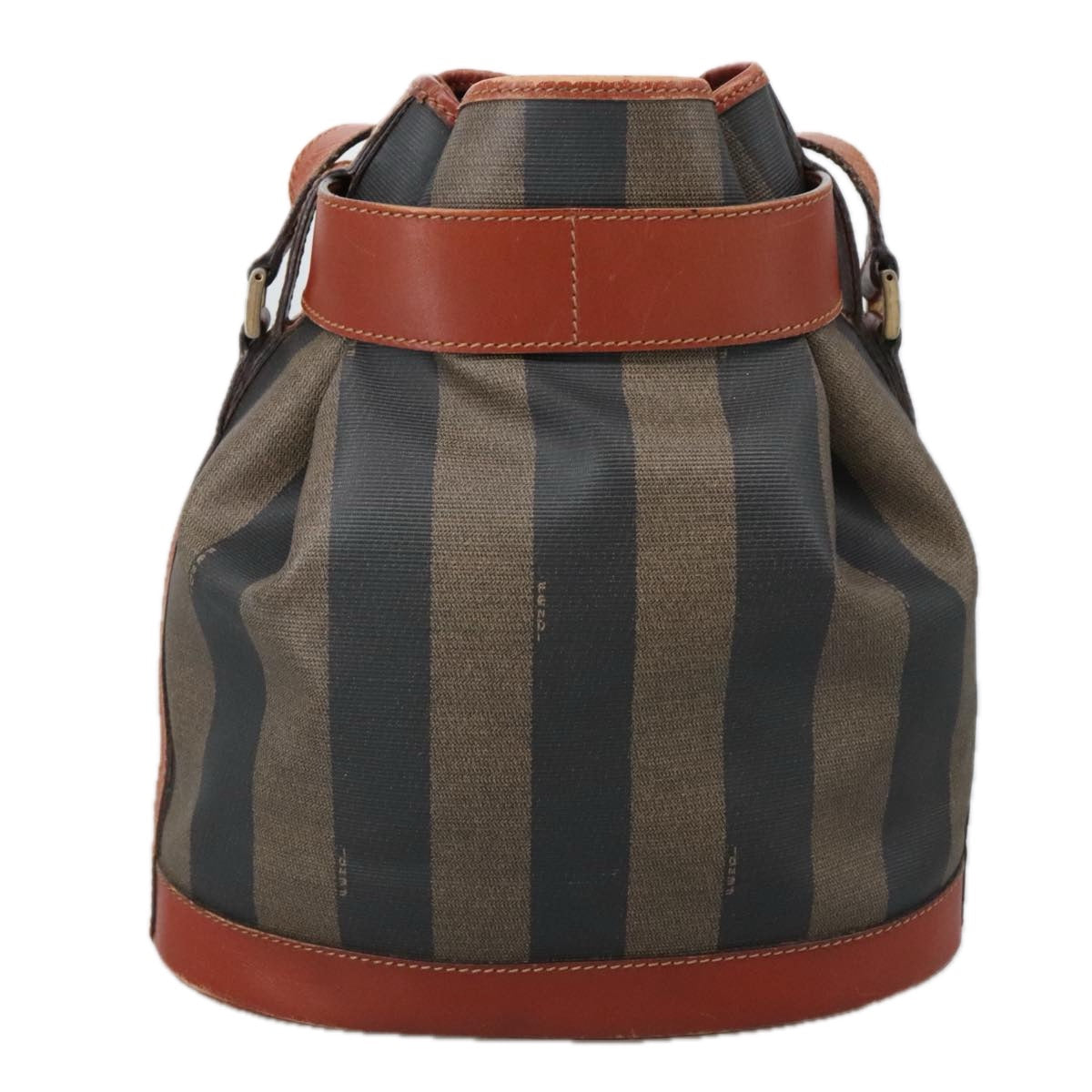 Fendi Pequin Brown Canvas Shoulder Bag ()