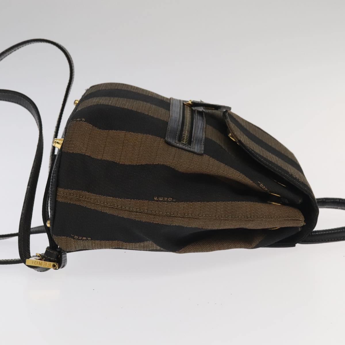 Fendi Pequin Brown Canvas Backpack Bag ()