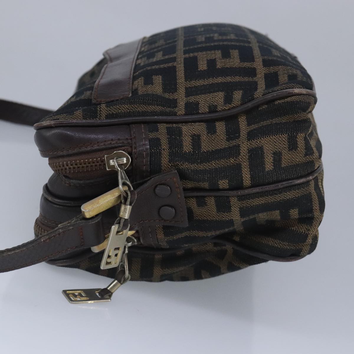 Fendi Zucca Brown Canvas Shoulder Bag ()