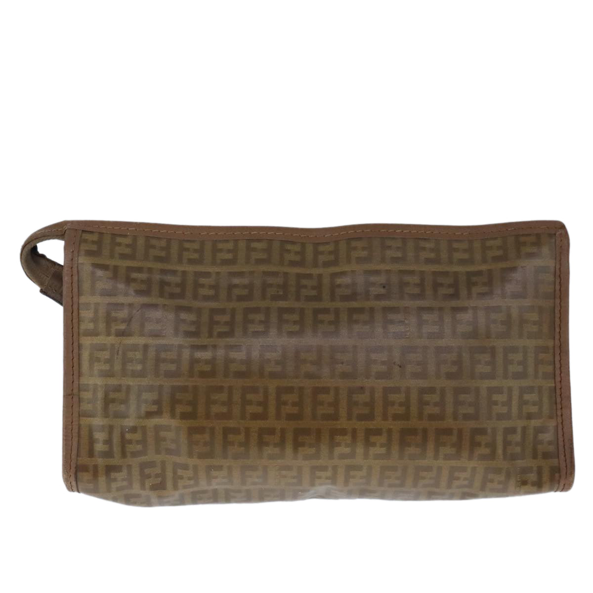 Fendi Zucchino Brown Canvas Clutch Bag ()
