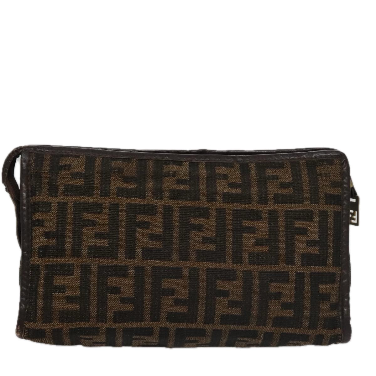Fendi Zucca Brown Canvas Clutch Bag ()