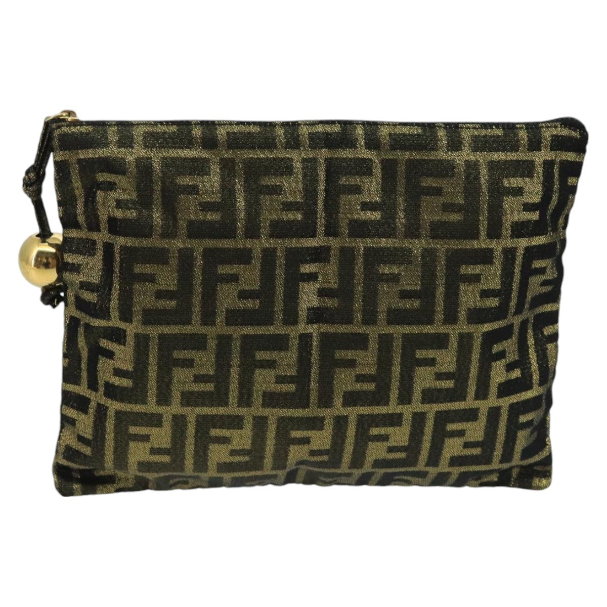Fendi Brown Canvas Clutch Bag ()