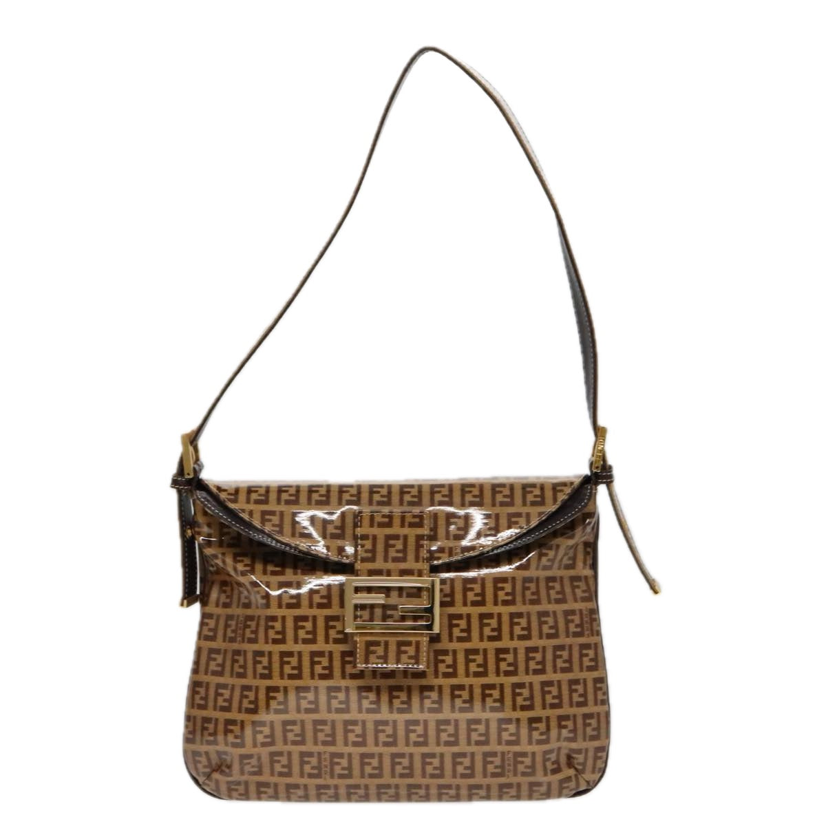 Fendi Baguette Brown Canvas Shoulder Bag ()