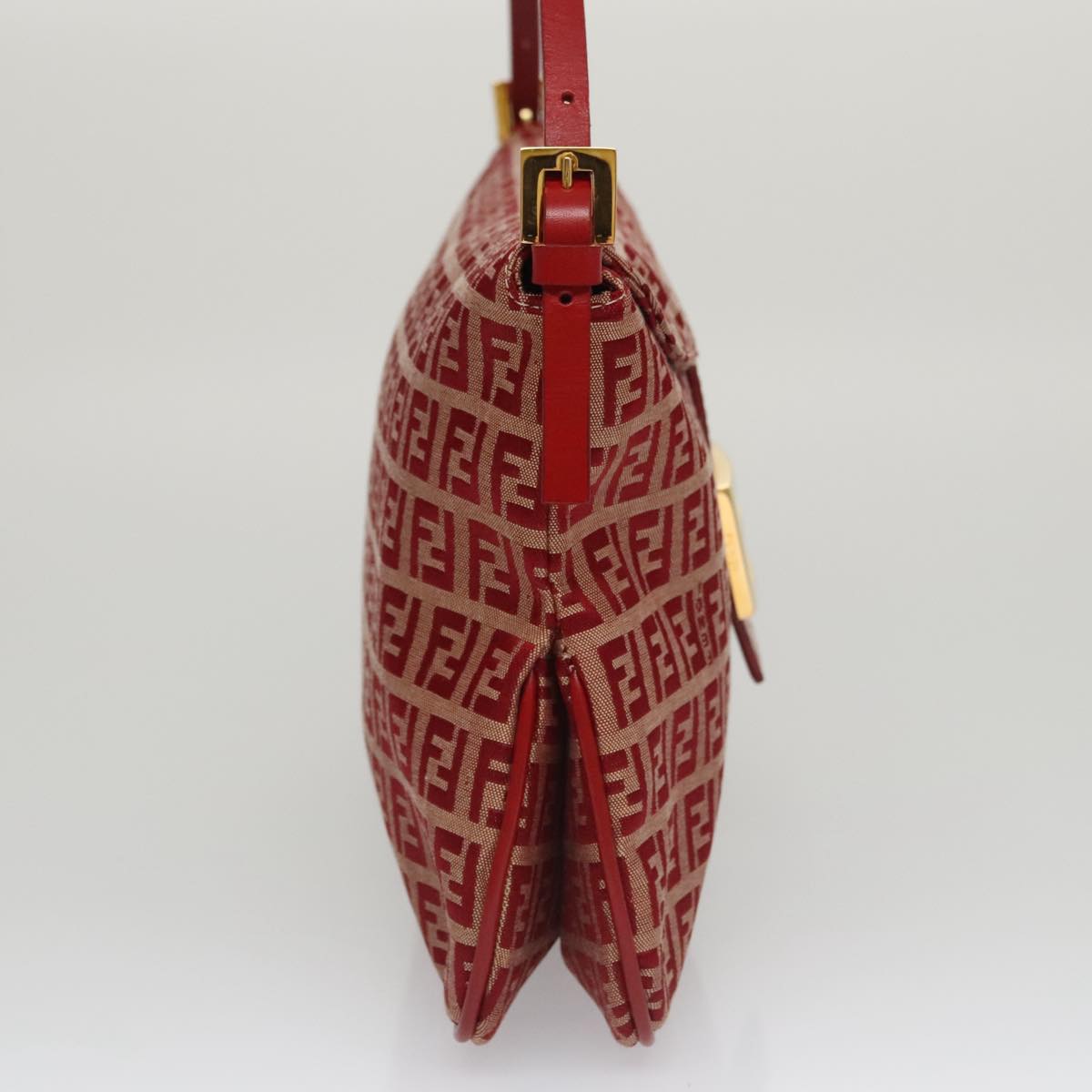 Fendi Mamma Baguette Red Canvas Shoulder Bag ()