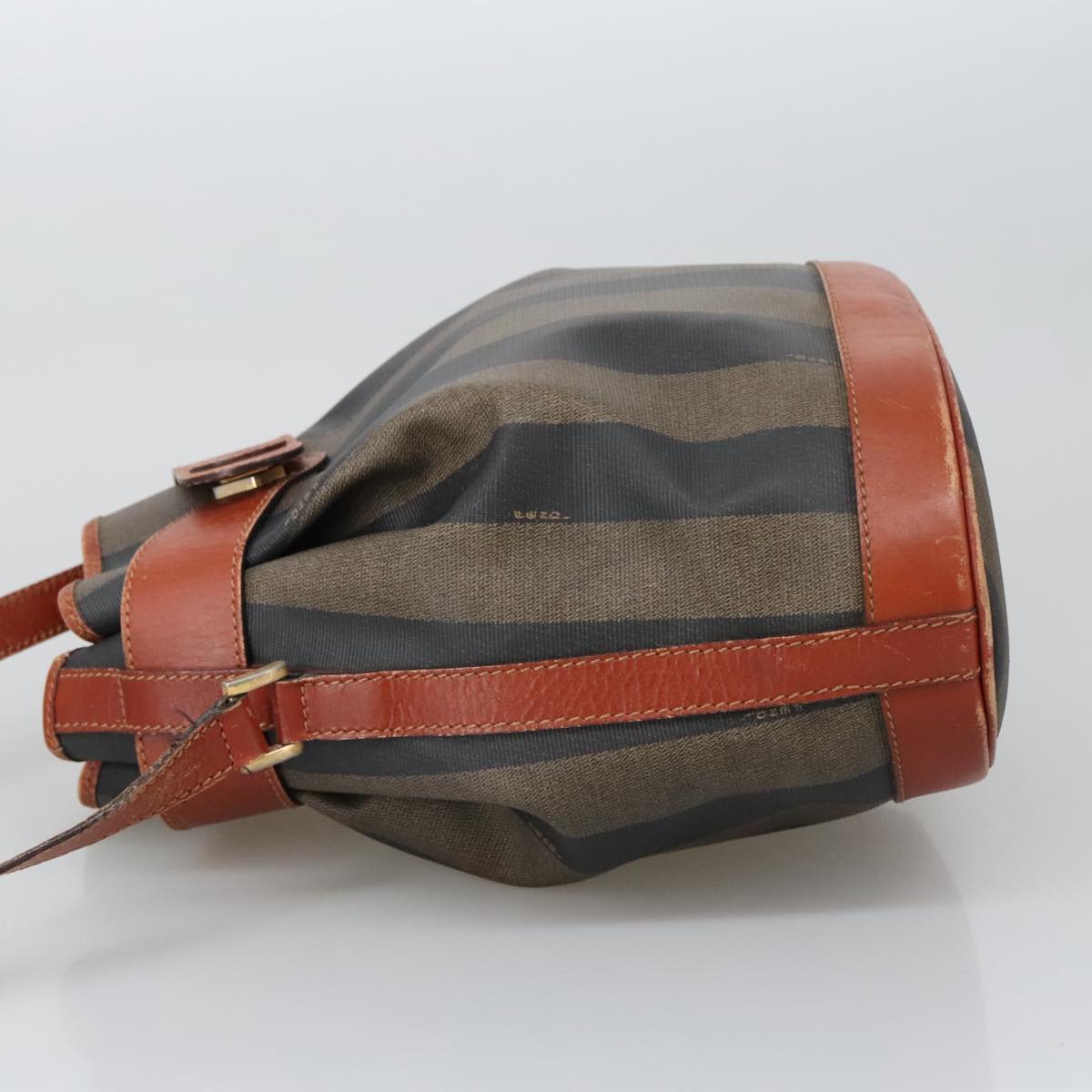 Fendi Pequin Brown Canvas Shoulder Bag ()