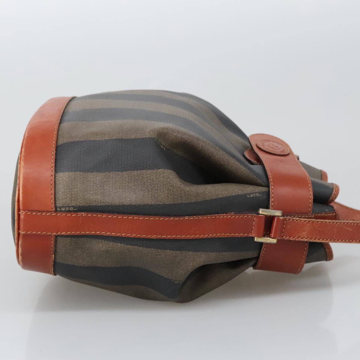 Fendi Pequin Brown Canvas Shoulder Bag ()