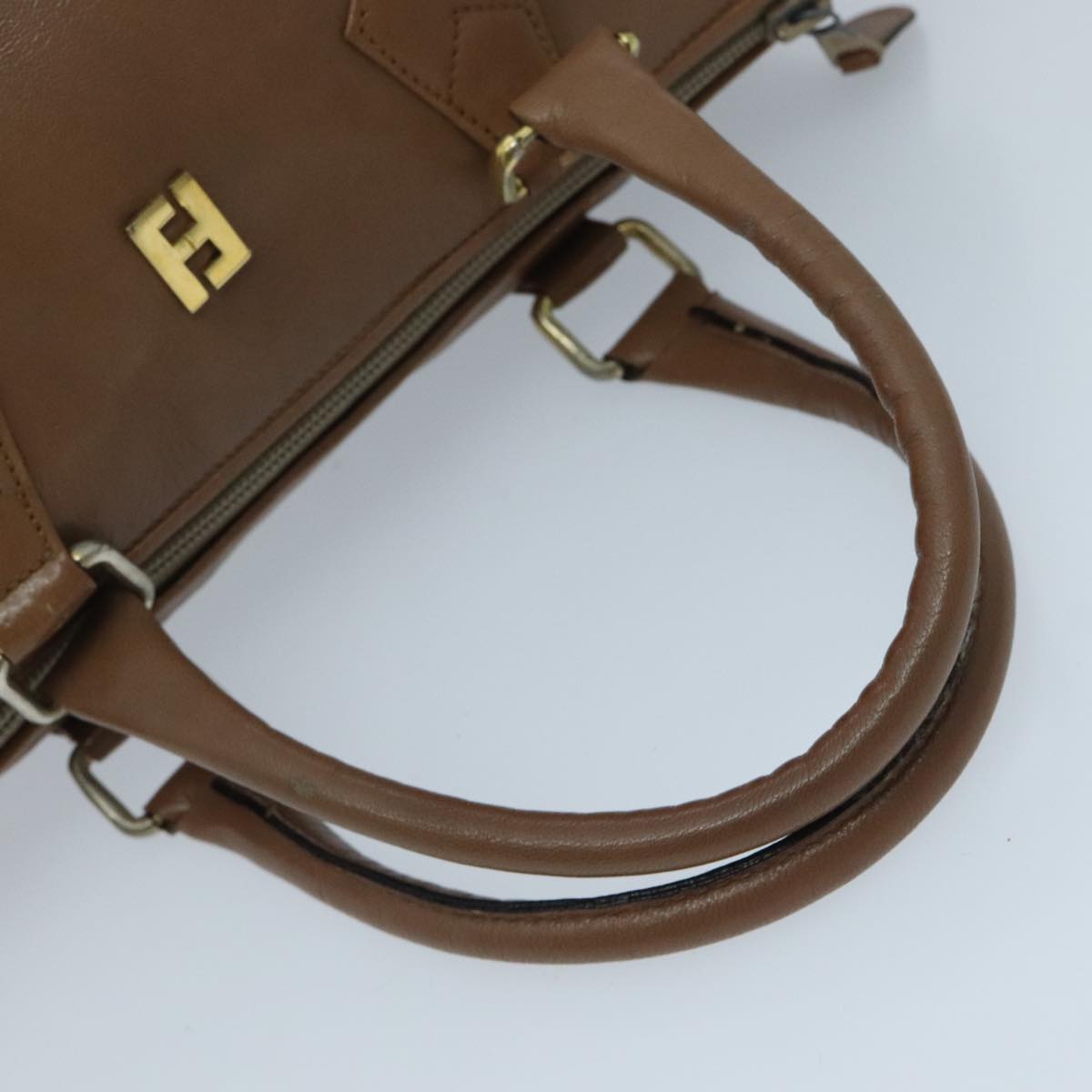 Fendi Ff Brown Leather Handbag ()