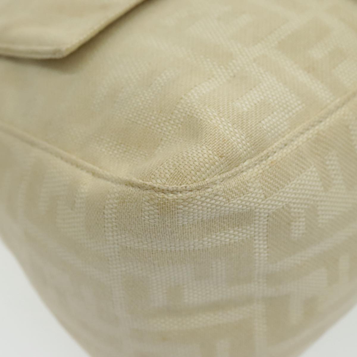 Fendi Mamma Baguette Beige Canvas Shoulder Bag ()