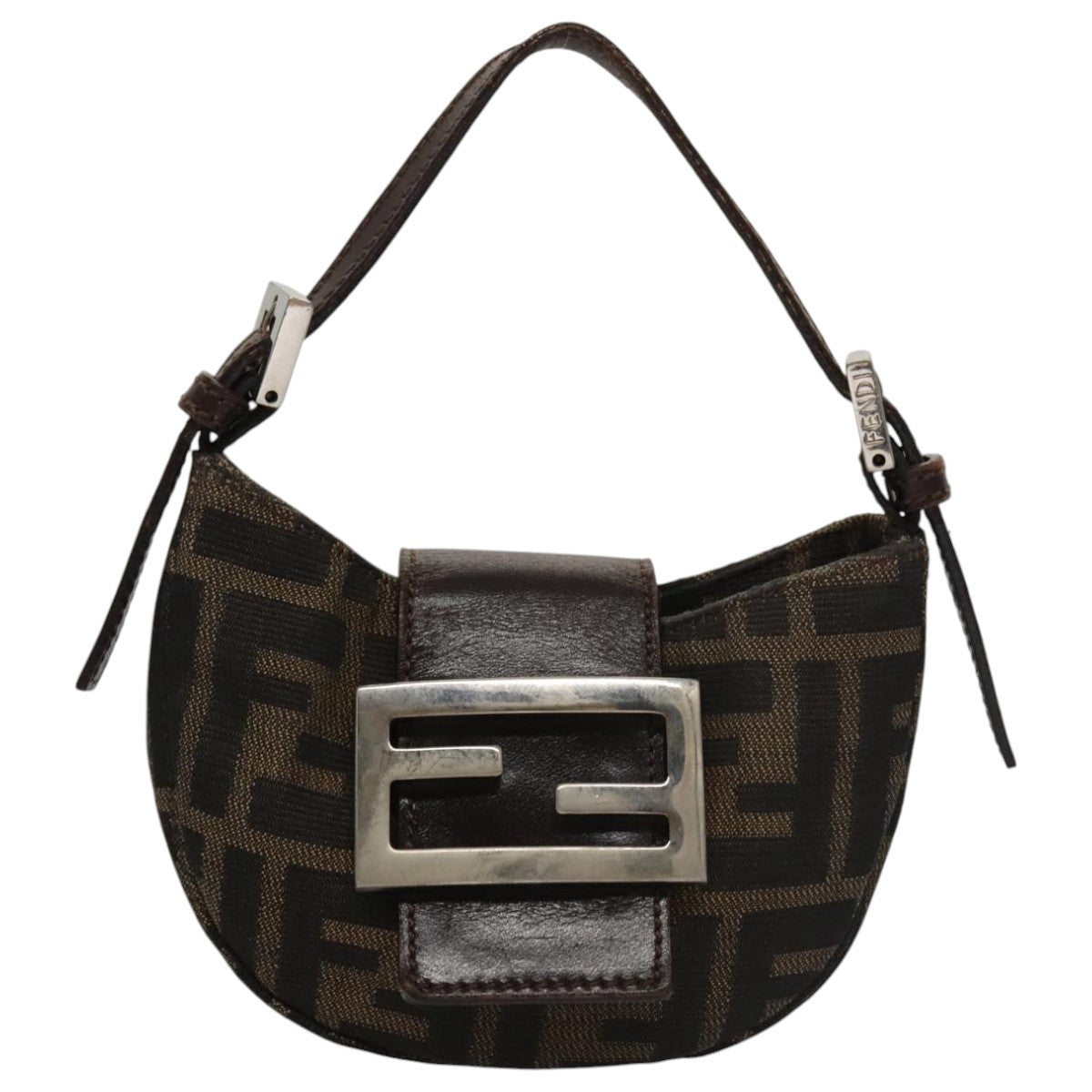 Fendi Croissant Petit Brown Canvas Handbag ()