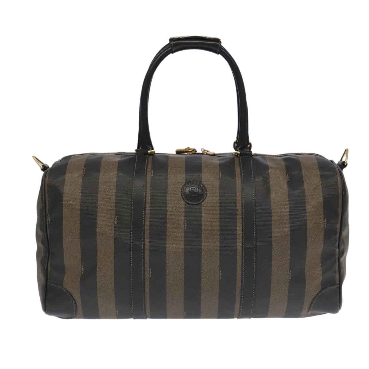 Fendi Pequin Brown Canvas Travel Bag ()