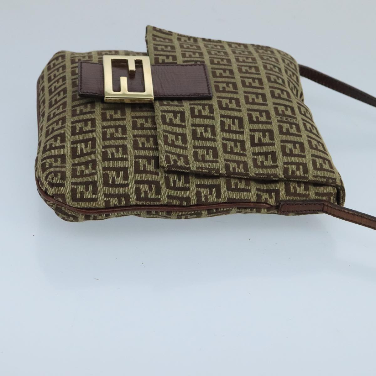 Fendi Zucchino Brown Canvas Shoulder Bag ()
