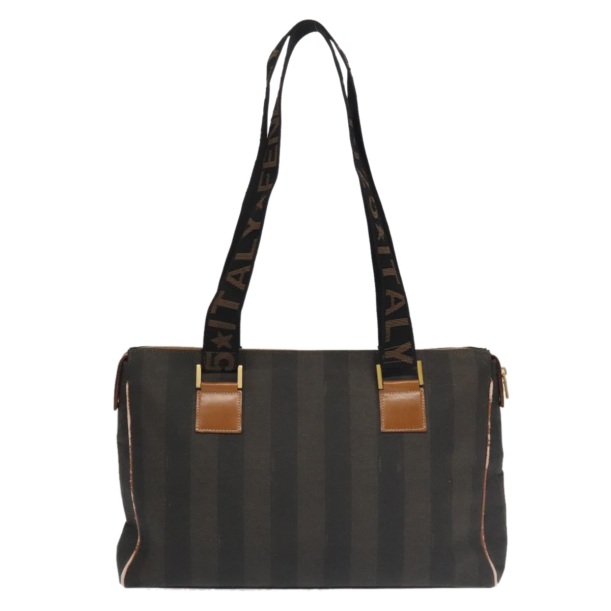 Fendi Pequin Brown Canvas Travel Bag ()