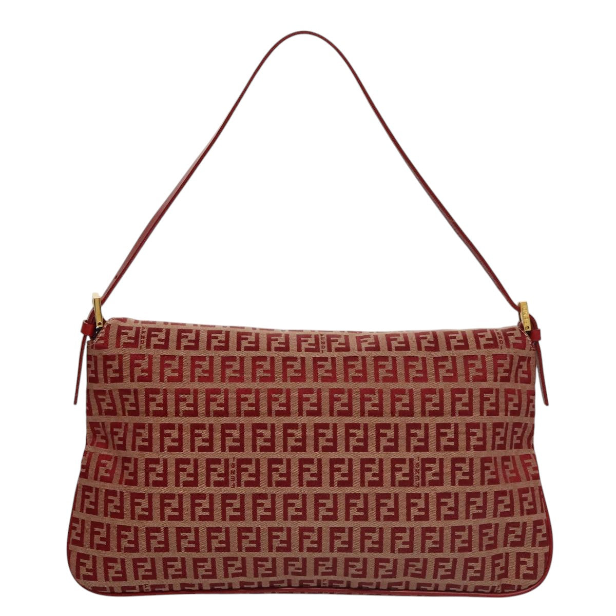 Fendi Mamma Baguette Red Canvas Shoulder Bag ()