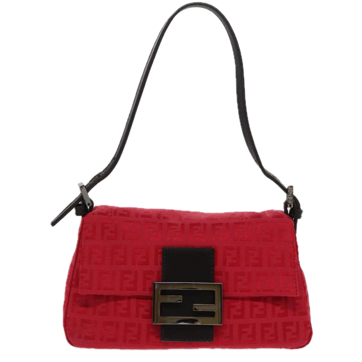 Fendi Zucca Red Canvas Shoulder Bag ()