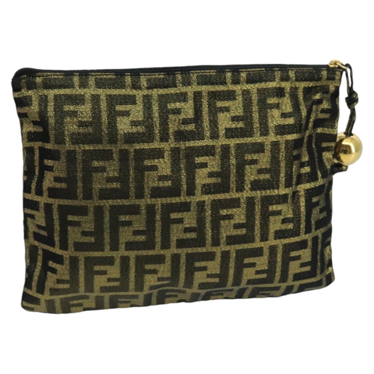 Fendi Brown Canvas Clutch Bag ()