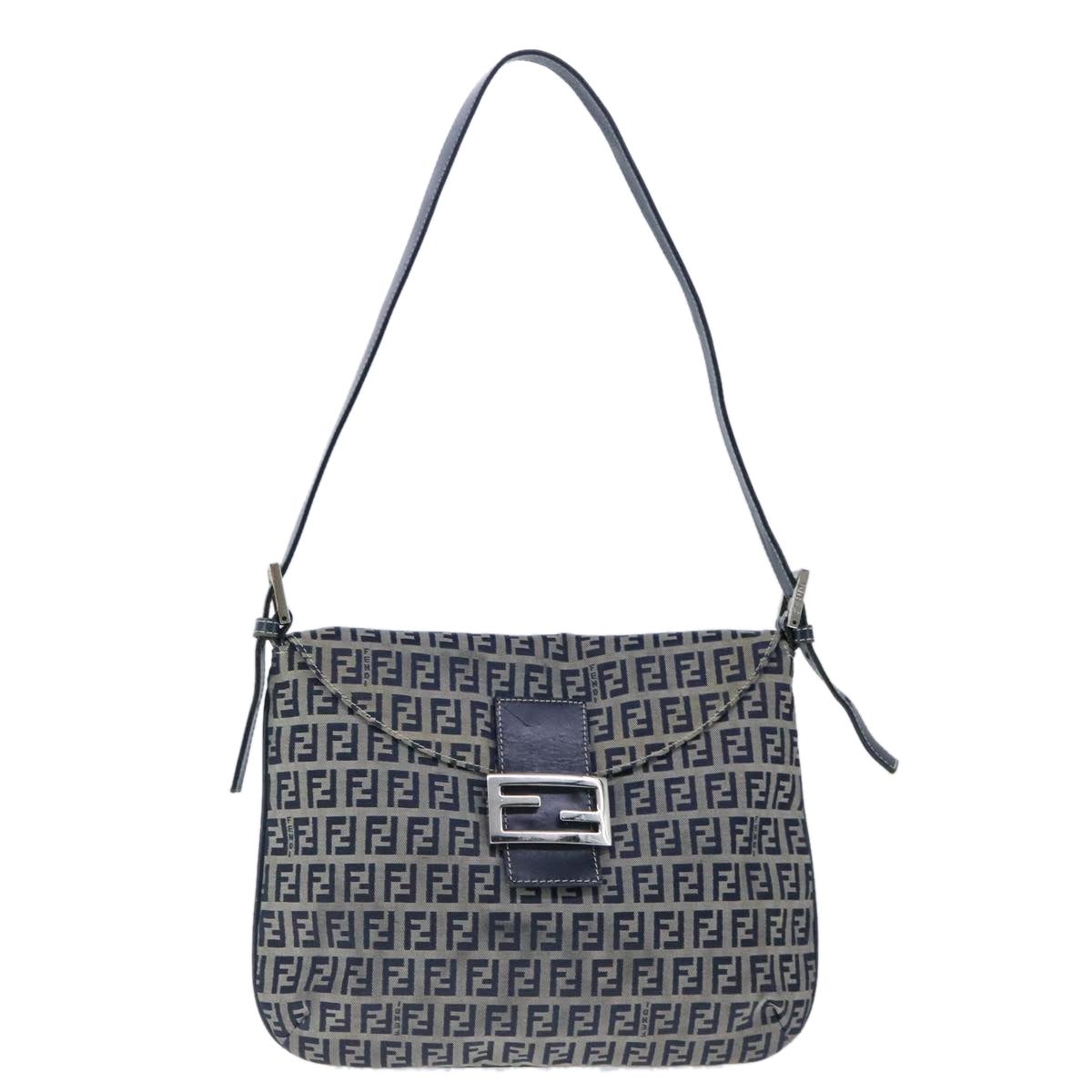 Fendi Zucchino Navy Canvas Shoulder Bag ()