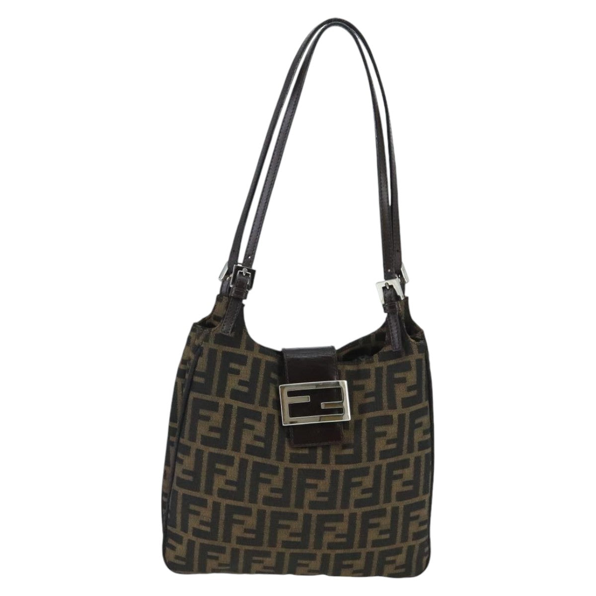 Fendi Mamma Baguette Brown Canvas Shoulder Bag ()